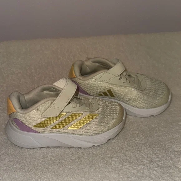 adidas | Shoes | Adidas Cream And Gold Sneakers With Velcro  display picture 1